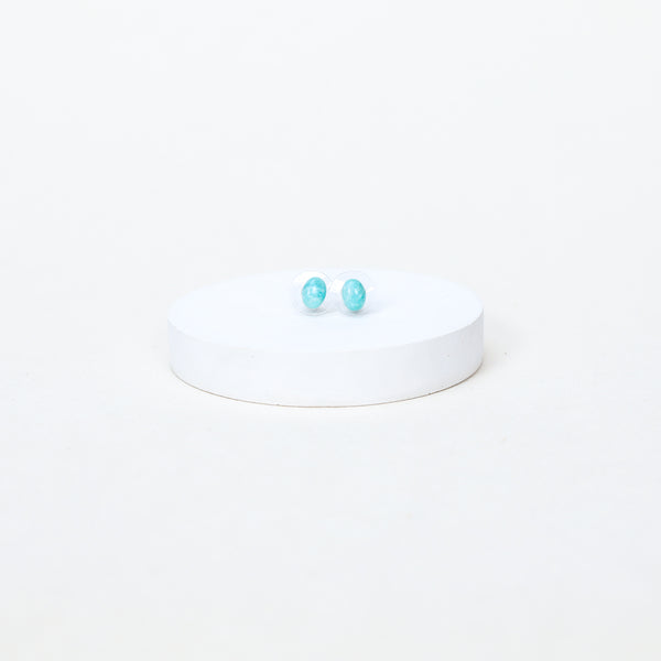 Boucles d'oreilles puces Madeleine - Amazonite extra
