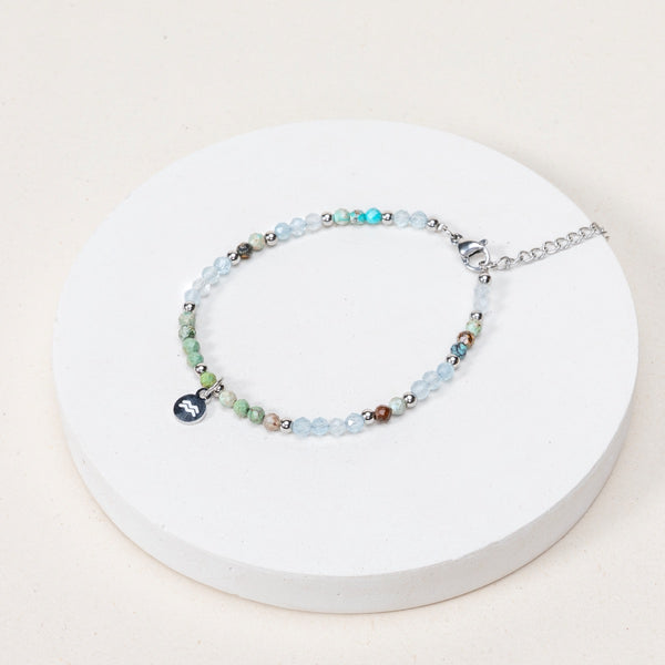 Expo - Bracelet Verseau - Aigue marine / Turquoise africaine