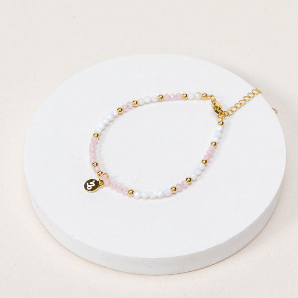 Expo - Bracelet Capricorne - Nacre / Quartz rose