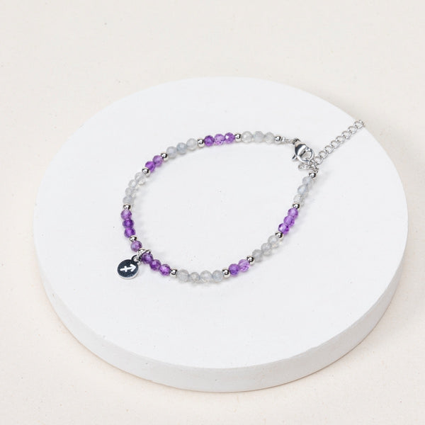 Expo - Bracelet Sagittaire - Labradorite / Améthyste