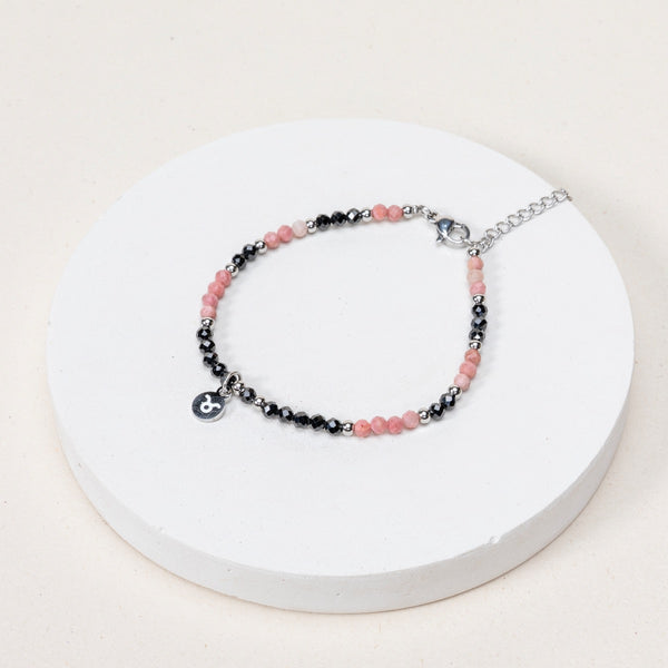 Expo - Bracelet Taureau - Rhodochrosite / Tourmaline
