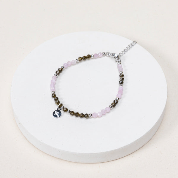 Expo - Bracelet Vierge - Quartz rose / Grenat
