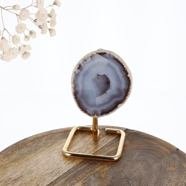 Agate sur pied doré 9
