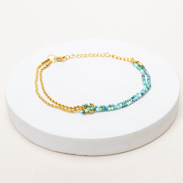 EXPO - Bracelet double Moana - Turquoise stabilisée