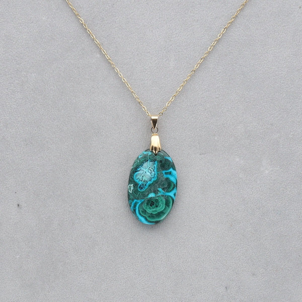 Malachite Chrysocolle percé 28