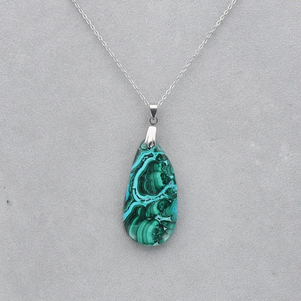 Malachite Chrysocolle percé 6