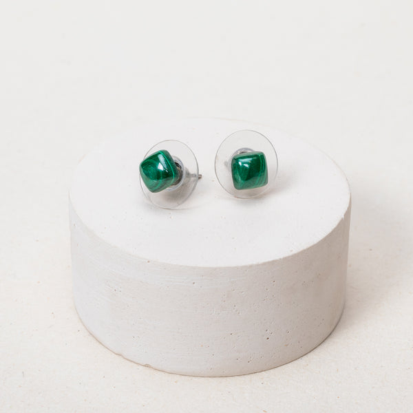Boucles d'oreilles puces Sierra - Malachite