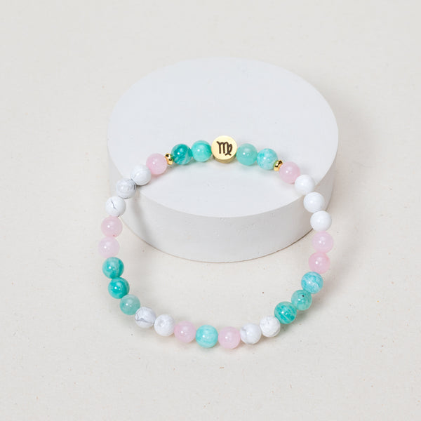Bracelet Vierge - Quartz Rose, Howlite, Amazonite extra - Argenté