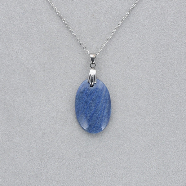Quartz Bleu Cabochon percé 8