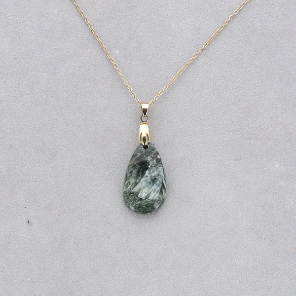 Séraphinite Cabochon percé 48
