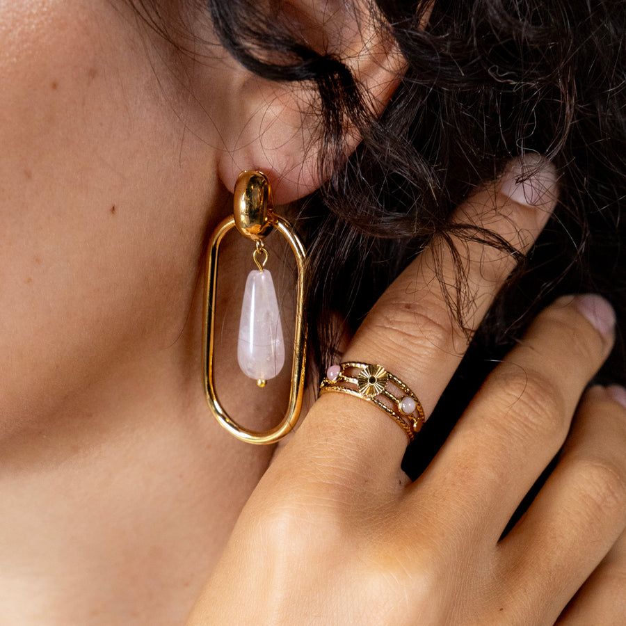 Bague Arya - Quartz rose