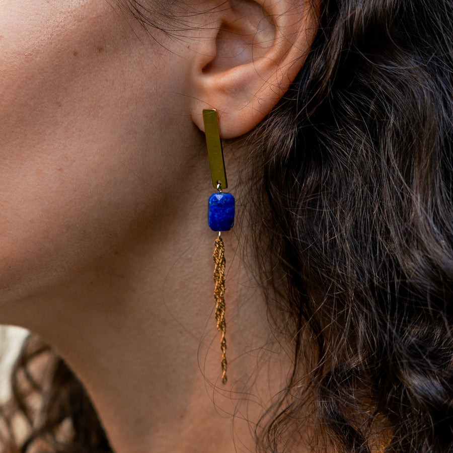 Boucles d'oreilles Vanessa - Lapis lazuli