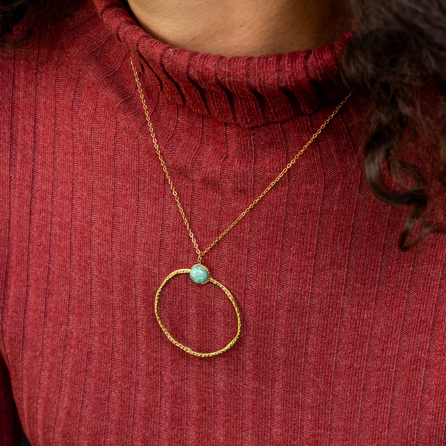 Pendentif Pénelope - Amazonite extra