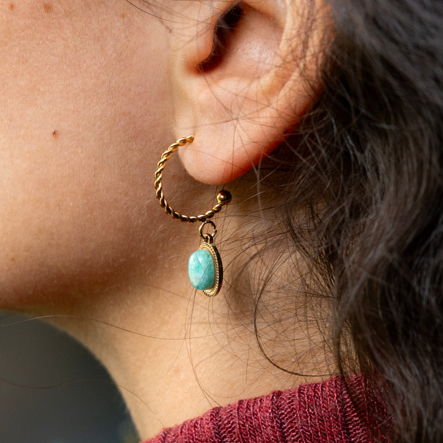Boucles d'oreilles Amandine - Amazonite extra