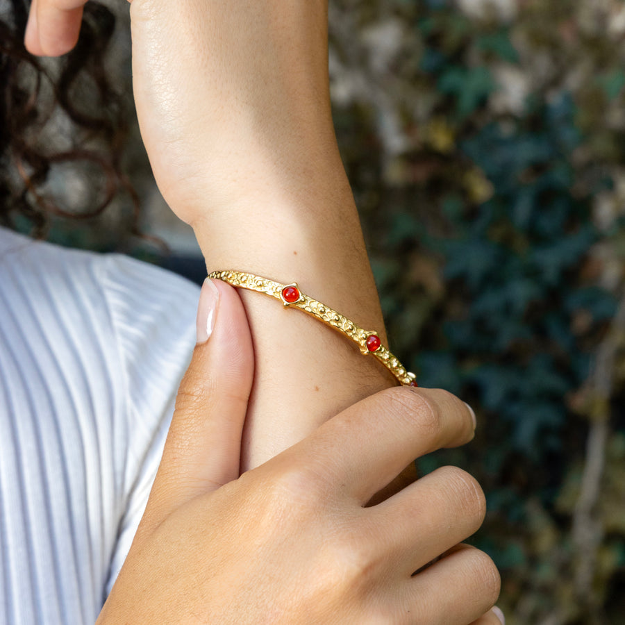 Bracelet Ava - Agate rouge Cornaline