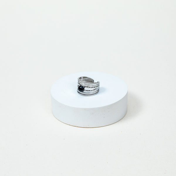 Bague Jude - Agate Noire