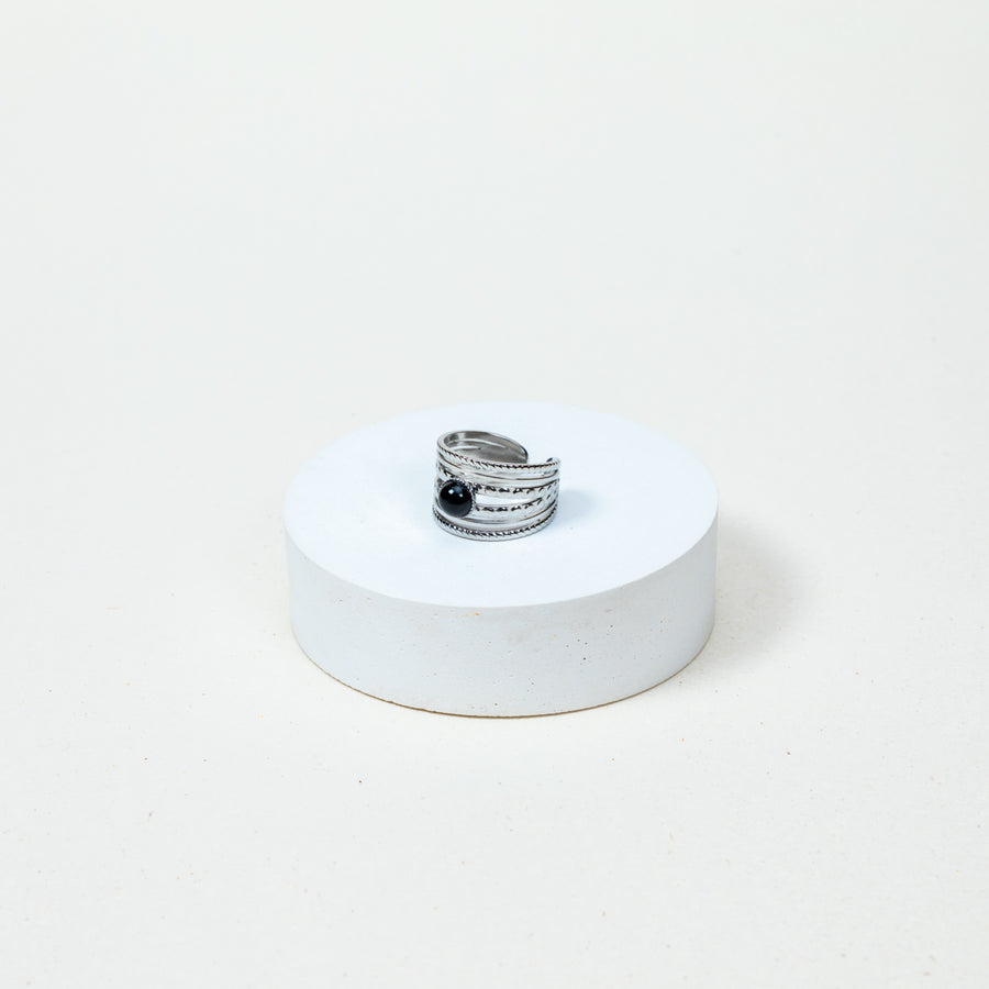 Bague Jude - Agate Noire
