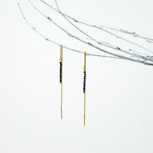 Boucles d'oreilles Gabriella - Spinelle Noir