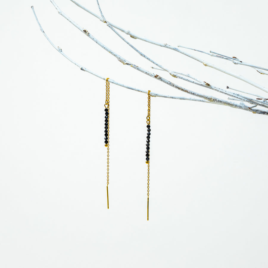 Boucles d'oreilles Gabriella - Spinelle Noir