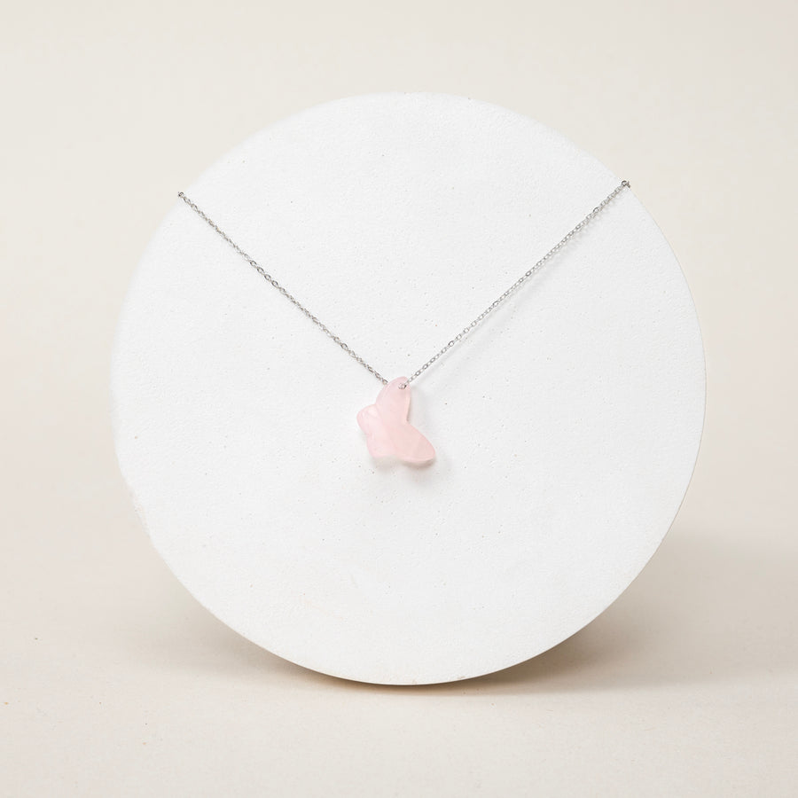 Pendentif Solène - Quartz rose