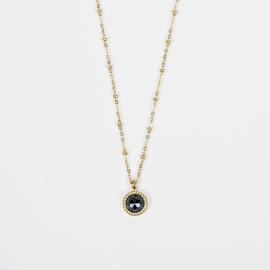 Pendentif Rond Balder - Agate noire-Argent