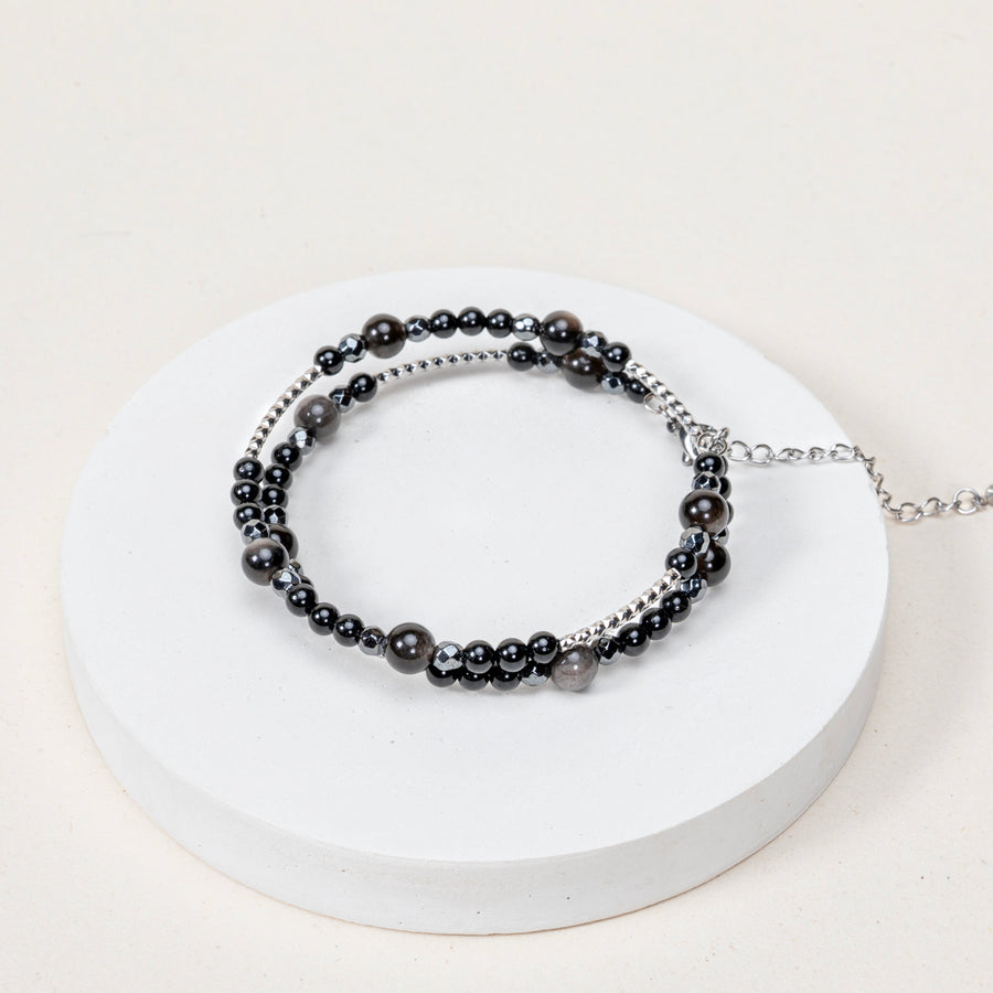 Bracelet Terra - Obsidienne, Hématite, Tourmaline