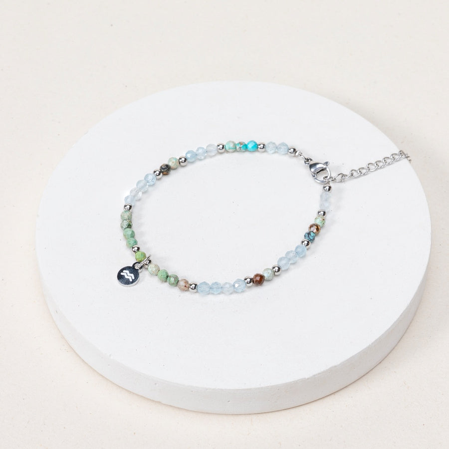 Expo - Bracelet Verseau - Aigue marine / Turquoise africaine