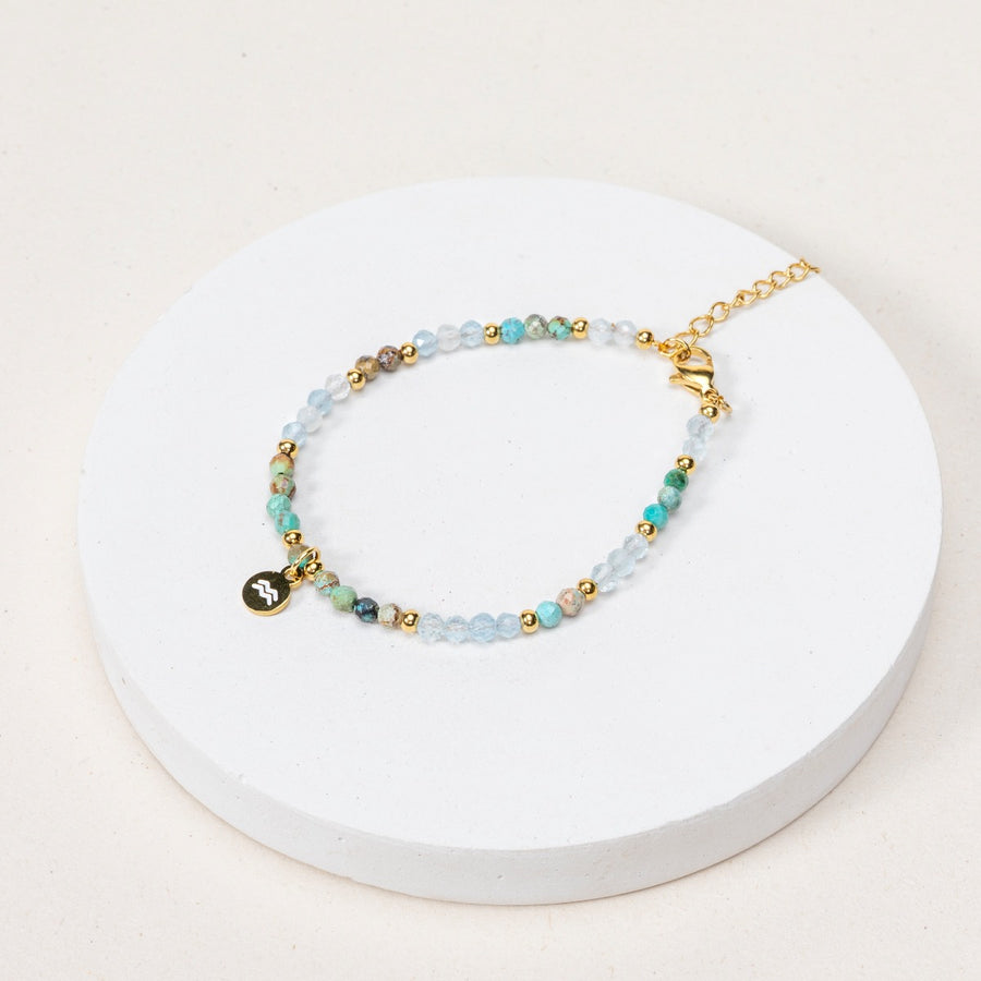 Bracelet Verseau - Aigue marine / Turquoise africaine