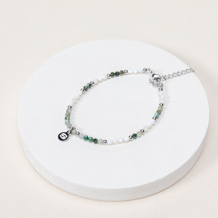 Bracelet Cancer - Nacre / Emeraude