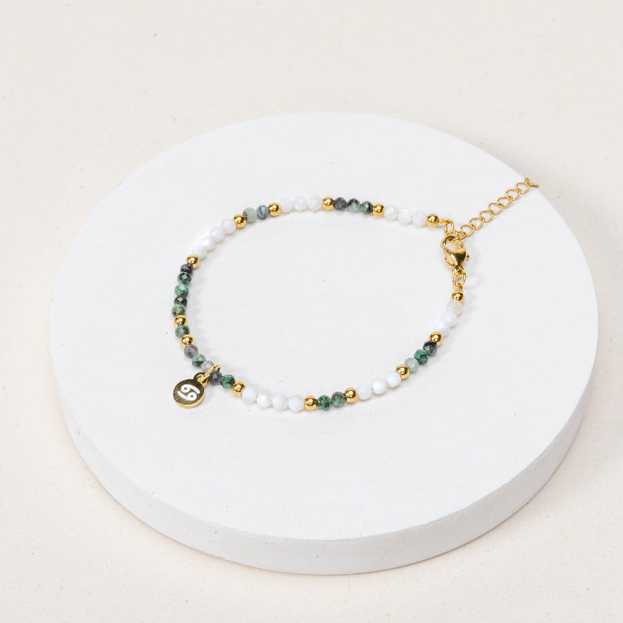 Bracelet Cancer - Nacre / Emeraude