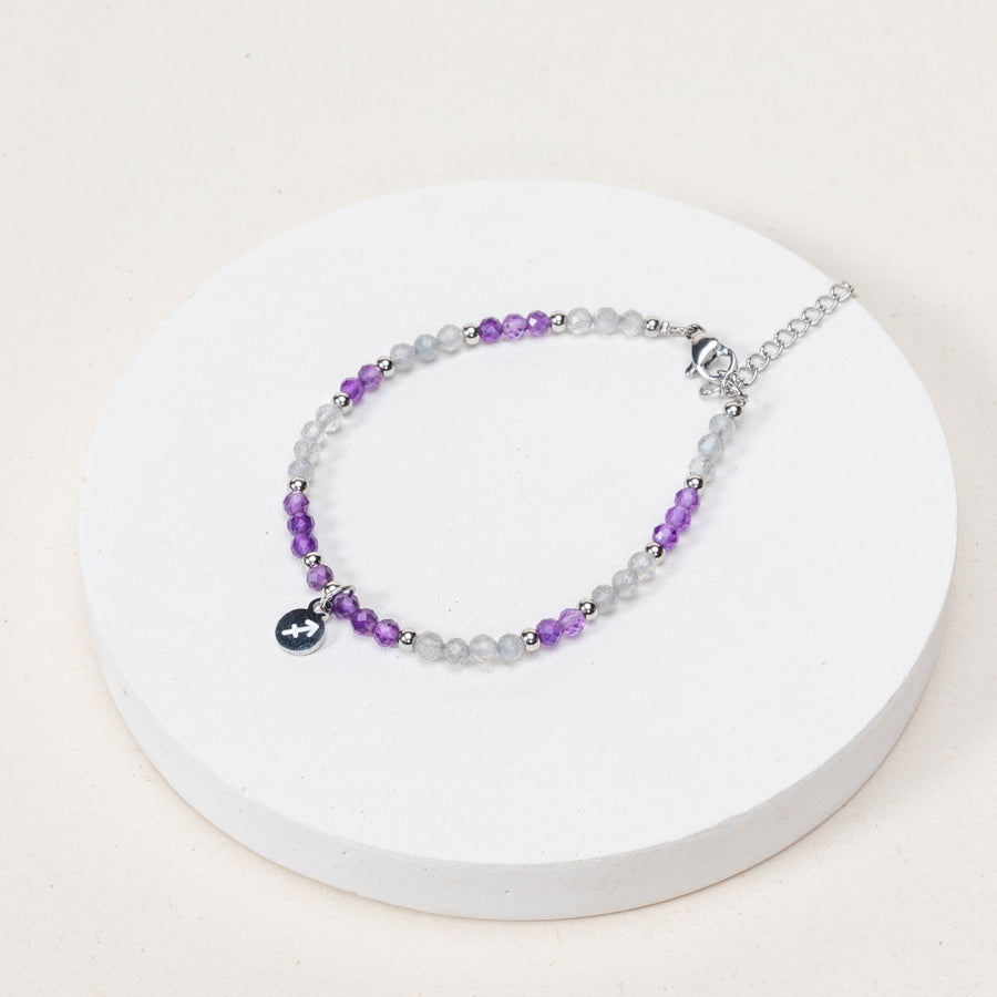 Expo - Bracelet Sagittaire - Labradorite / Améthyste