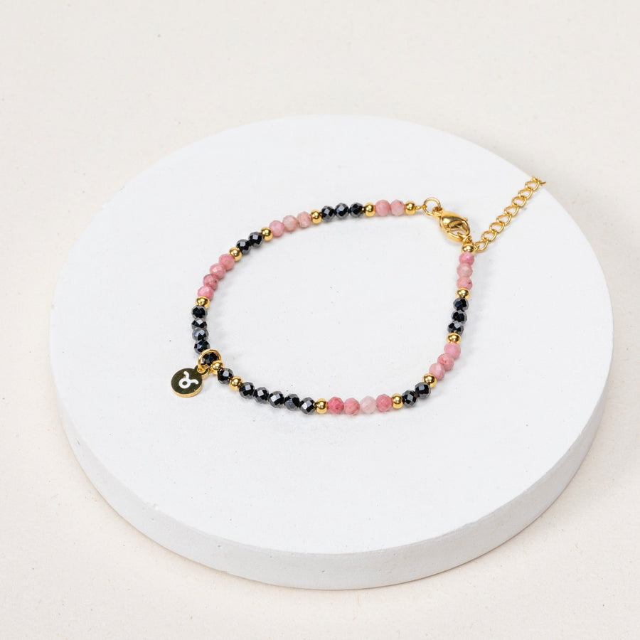 Bracelet Taureau - Rhodochrosite / Tourmaline