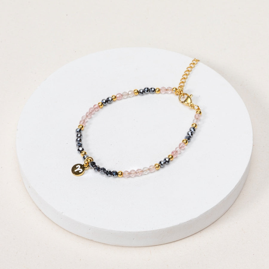Bracelet Bélier - Quartz fraise / Hématite