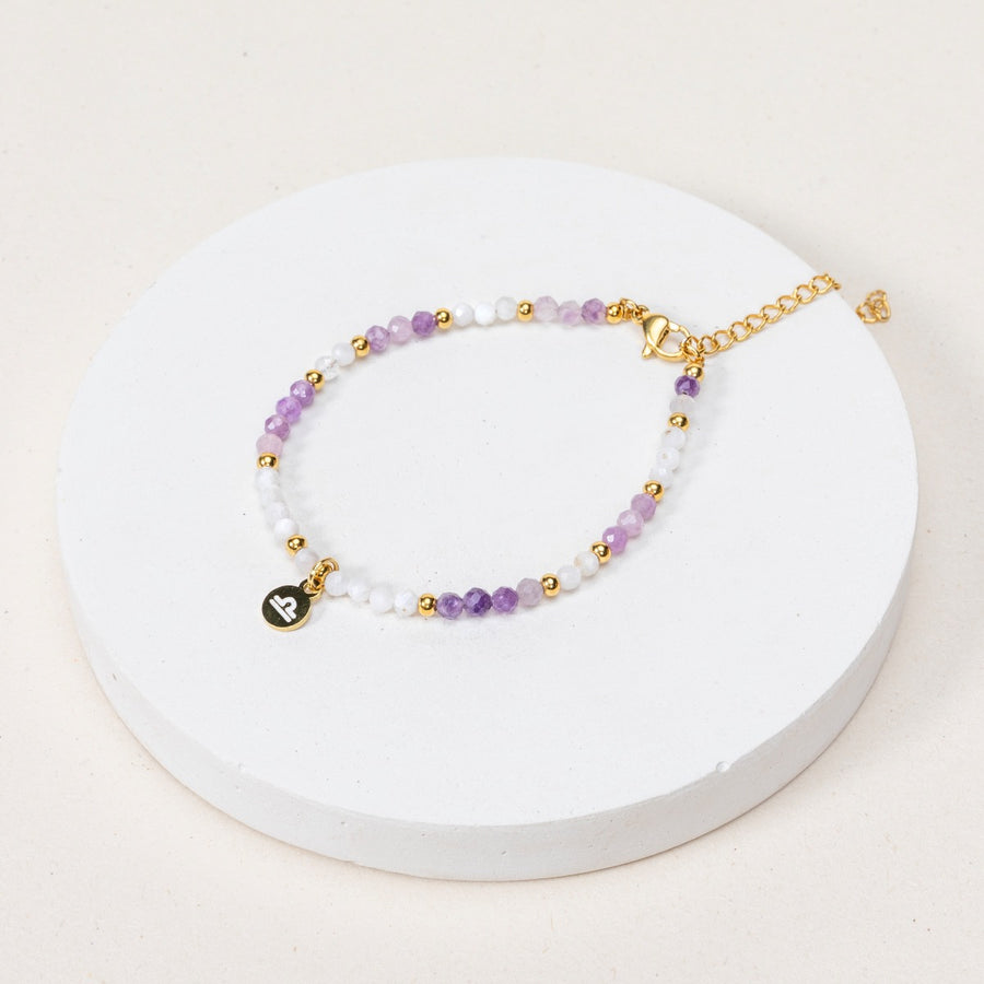 Bracelet Balance - Lépidolite / Jade blanc