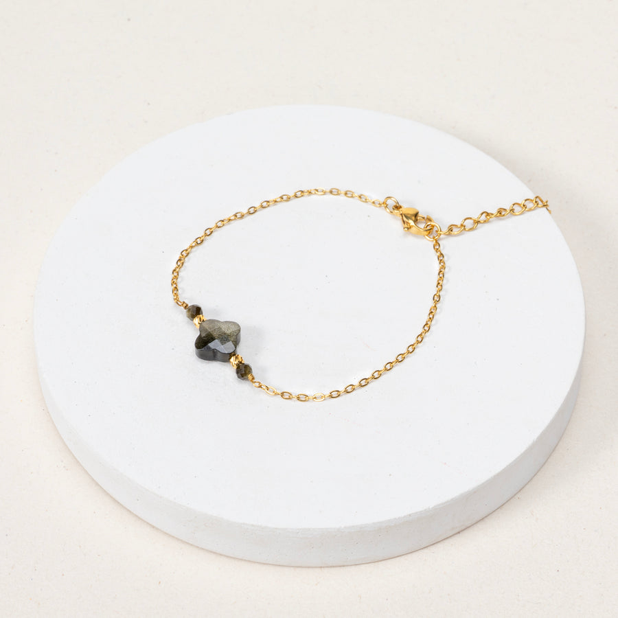 Bracelet Morgan - Obsidienne Dorée
