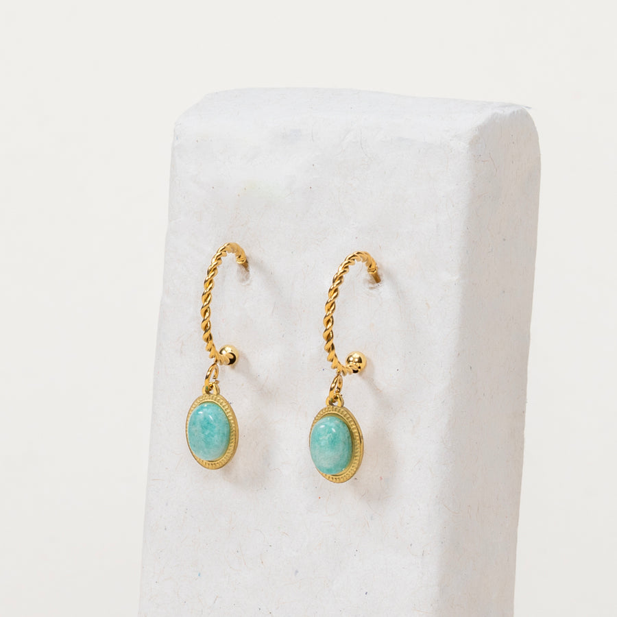 Boucles d'oreilles Amandine - Amazonite extra