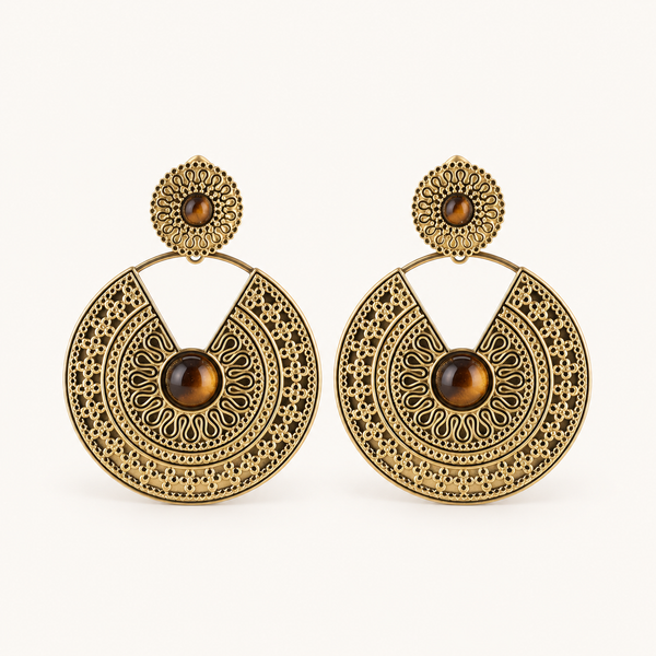 Boucles d'oreilles Adélys - Oeil de tigre