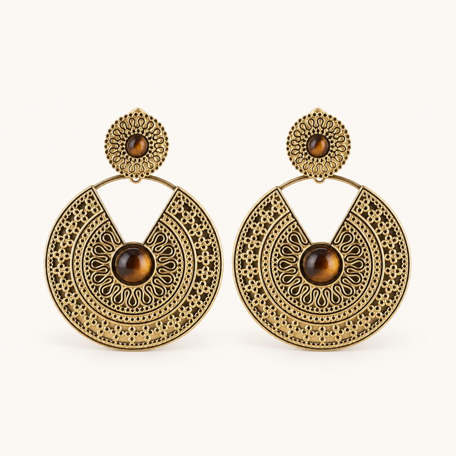 Boucles d'oreilles Adélys - Oeil de tigre