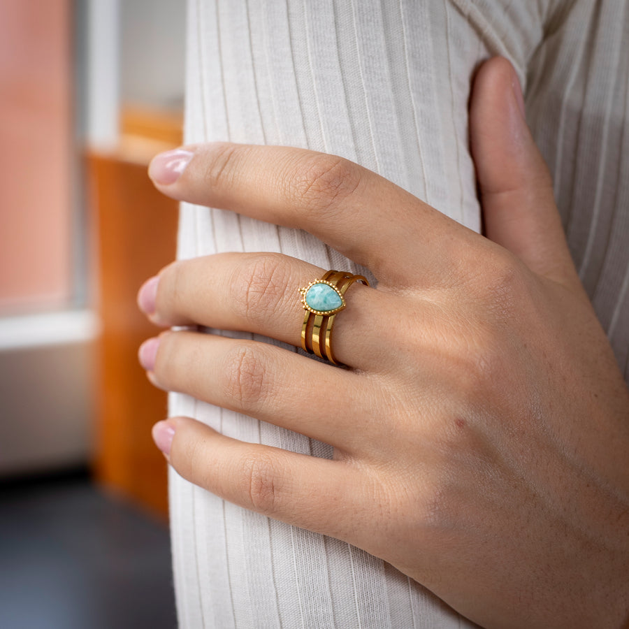 Bague Birdy - Amazonite extra
