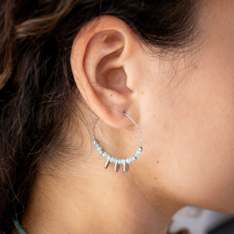 Boucles d'oreilles Mélinoé - Amazonite extra