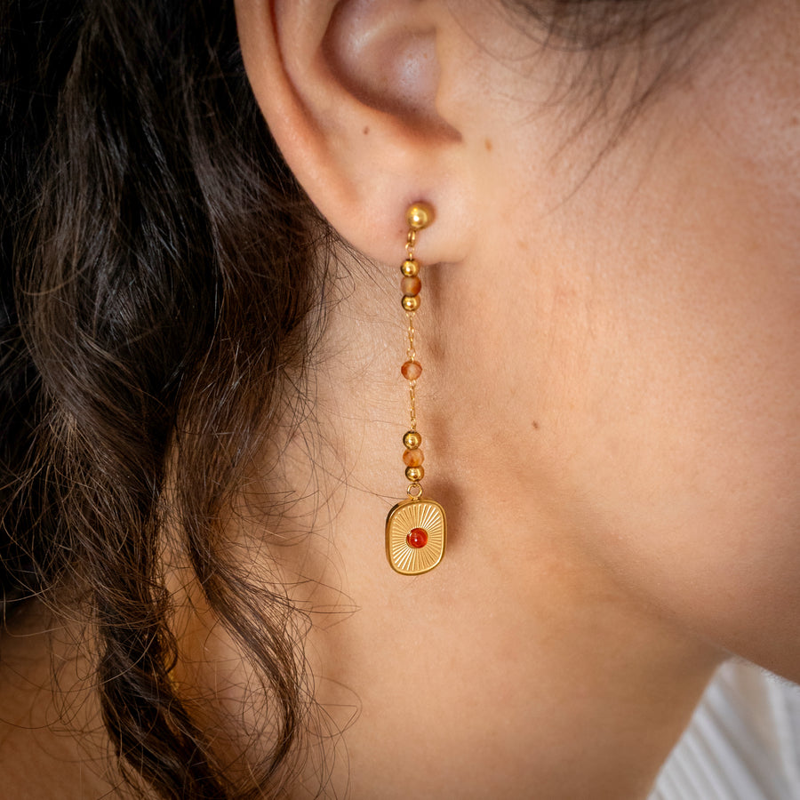Expo - Boucles d'oreilles Palomée - Cornaline