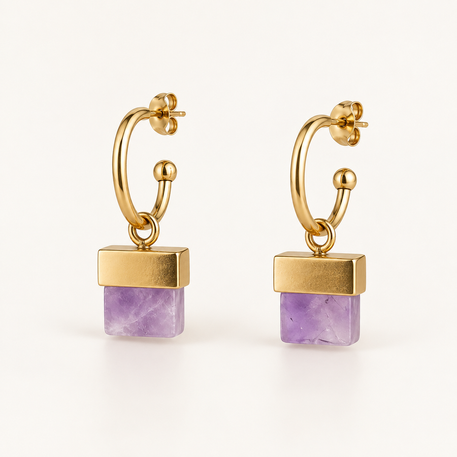 Boucles d'oreilles Blum - Améthyste