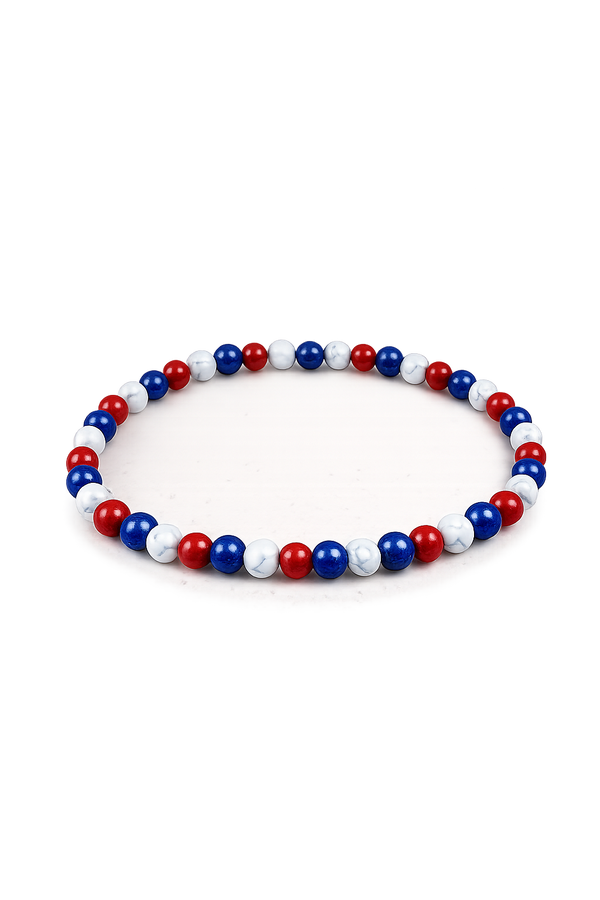 Bracelet Honora - Howlite, Lapis lazuli, Jaspe rouge
