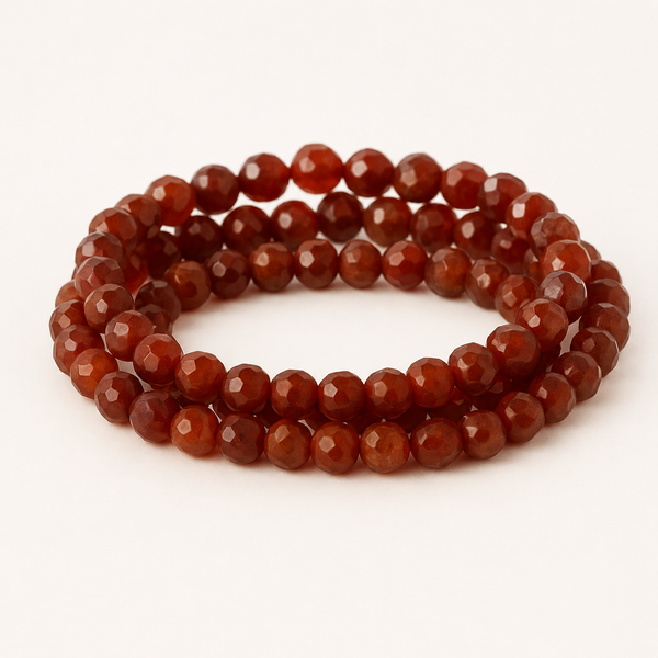 Agate rouge cornaline facetté