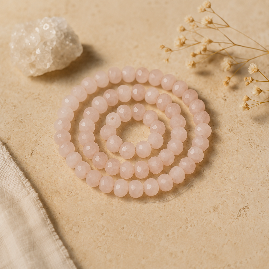 Quartz rose facetté (rondelles)