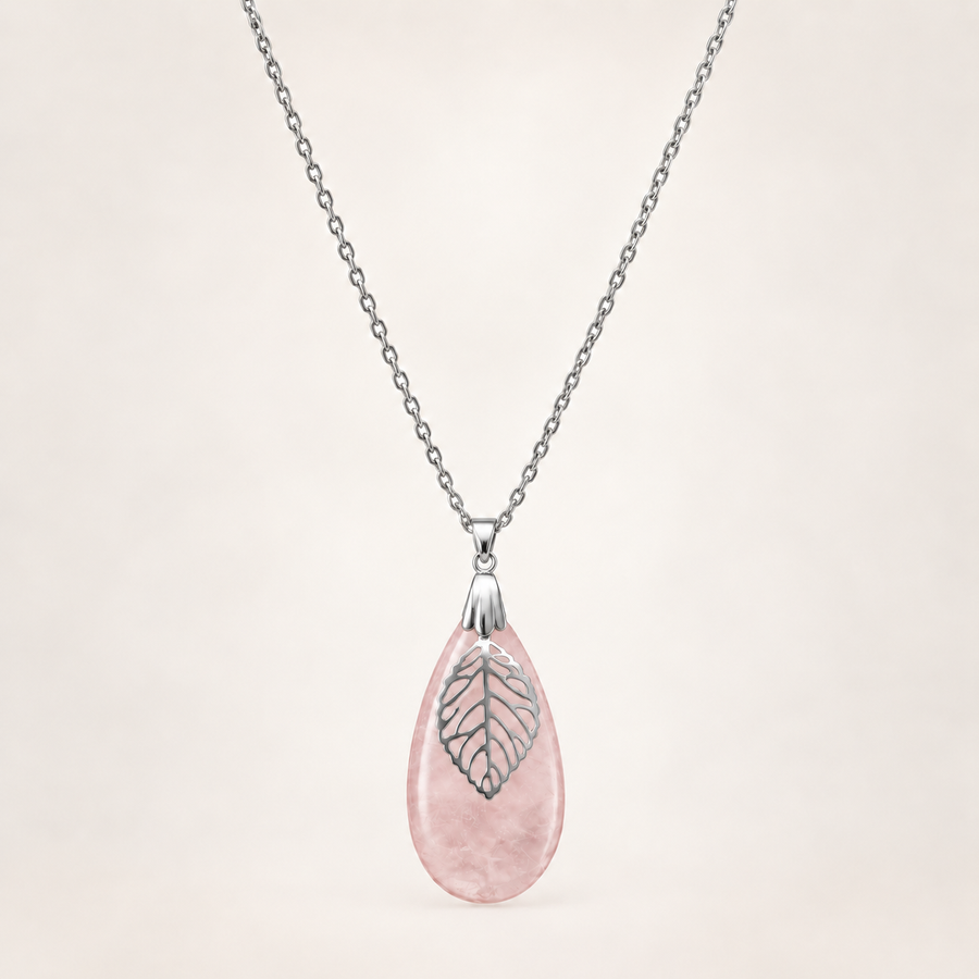 Collier goutte Willine - Quartz rose