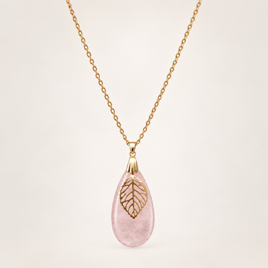 Expo - Collier goutte Willine - Quartz rose