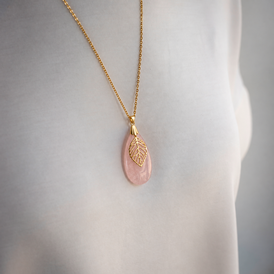 Collier goutte Willine - Quartz rose