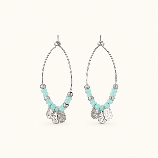 Boucles d'oreilles Mélinoé - Amazonite — Argentée