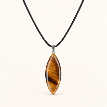 Collier œil de chat Plume - Oeil de tigre